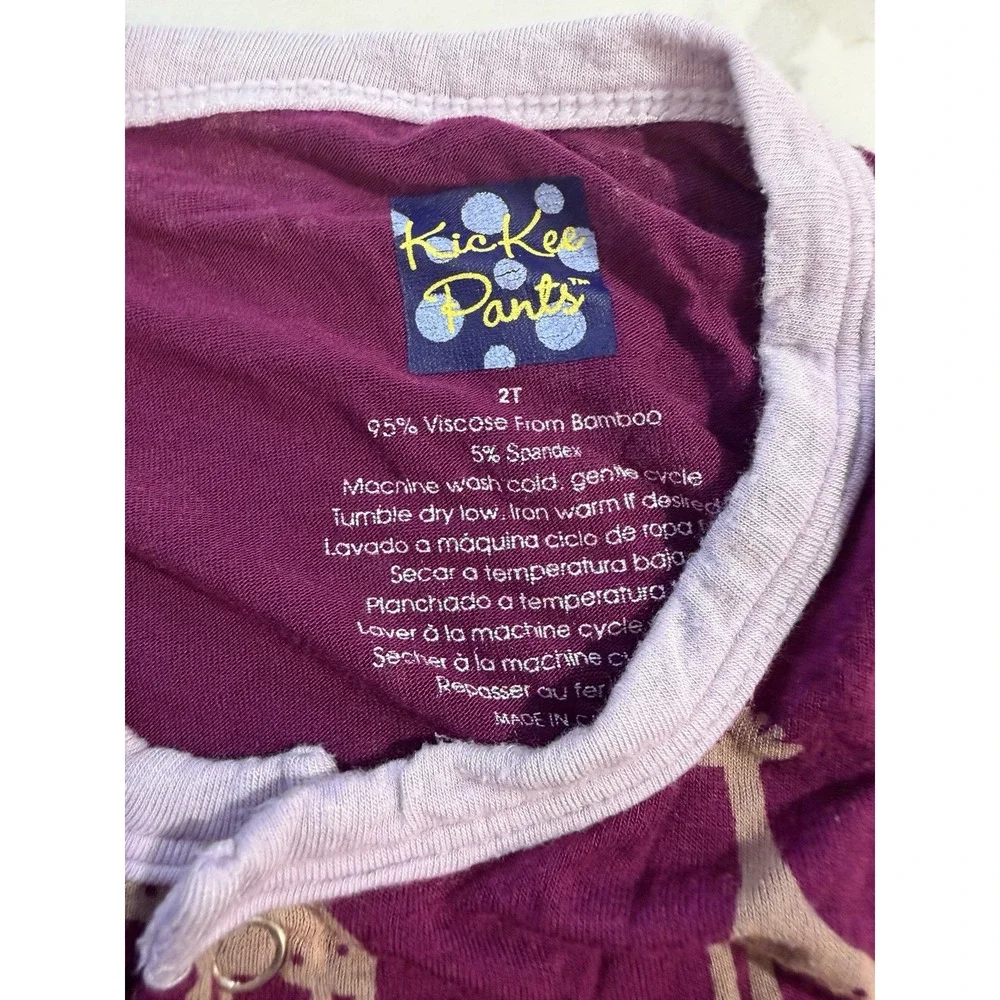 Kickee Pants Lot Of 2 Girl Bamboo Footies Sz 18-24 Mos/2T Ruffle Giraffe Floral